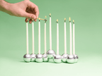 Hand-Polished Aluminum Bubble Menorah