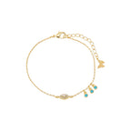 Evil Eye x Dangling Turquoise Bezel Bracelet