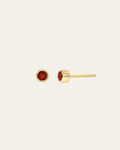 14k Gold Bezel Birthstone Stud Earrings