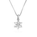 Star Of David Necklace Sterling Silver With Stone