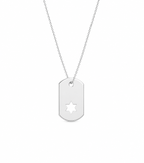 Cutout Star of David Dog Tag Necklace