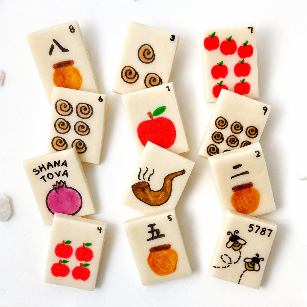 Rosh Hashanah Marzipan Mahjong Tiles