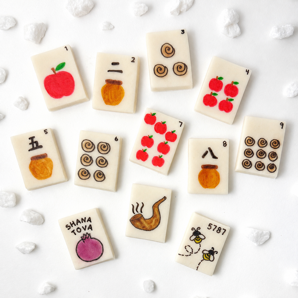 Rosh Hashanah Marzipan Mahjong Tiles