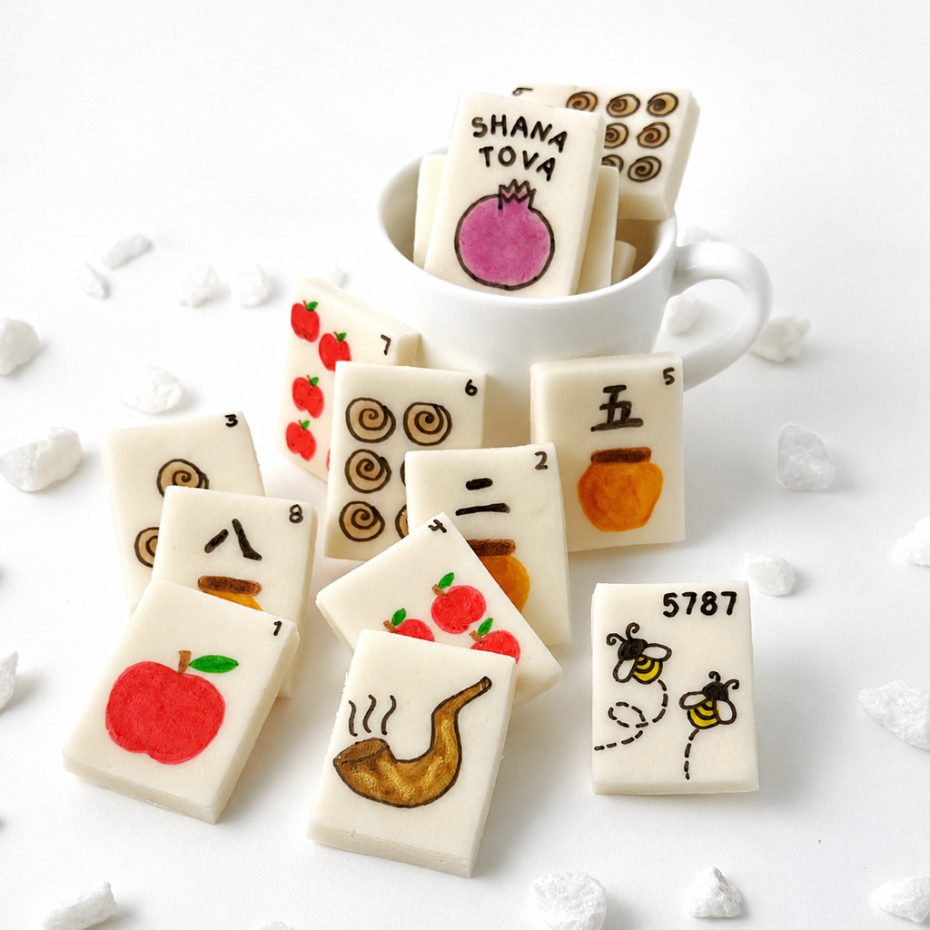 Rosh Hashanah Marzipan Mahjong Tiles