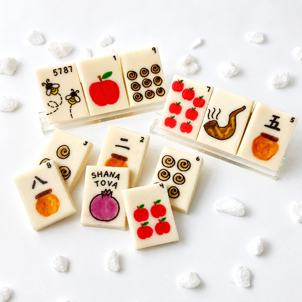 Rosh Hashanah Marzipan Mahjong Tiles