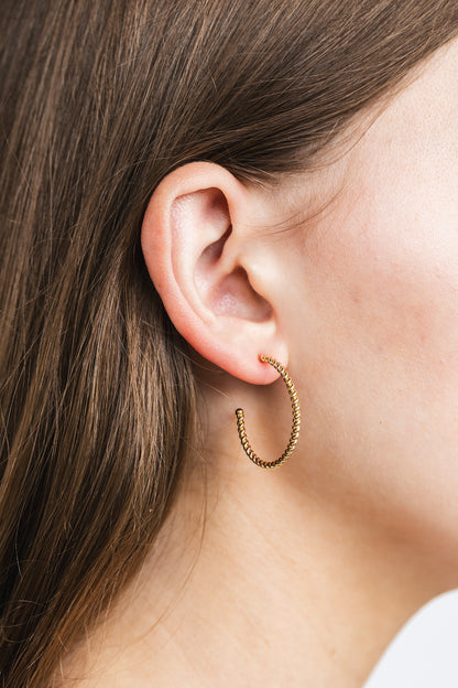 Rope Twist Hoop Earrings