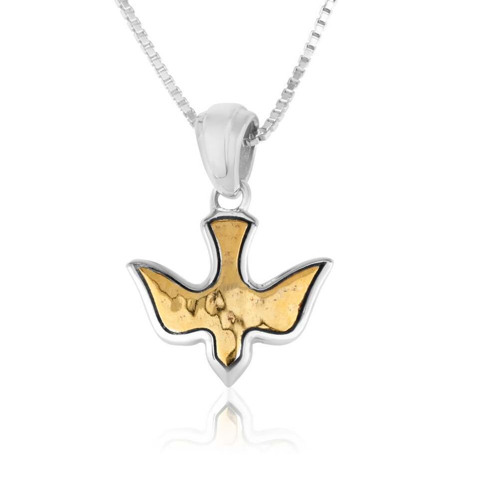 Dove Pendant Gold Plated Silver Necklace