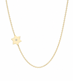 Tiny Asymmetrical Star of David Classic Necklace
