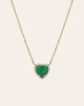 Diamond Emerald Heart Necklace