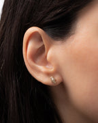 14k Gold Diamond Hamsa Stud Earrings