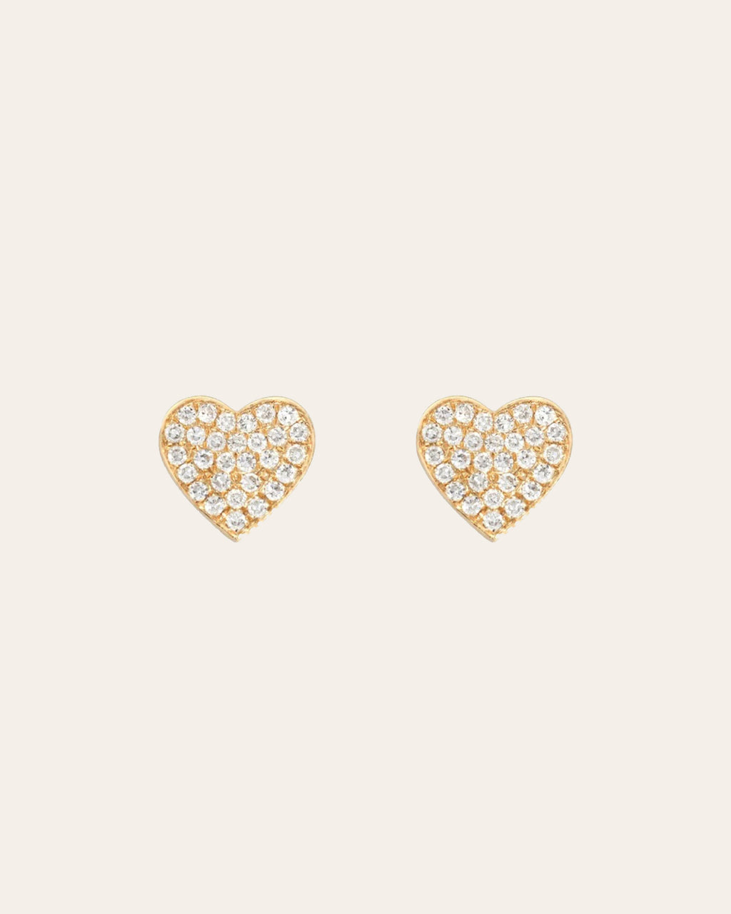 Diamond Heart Stud Earrings