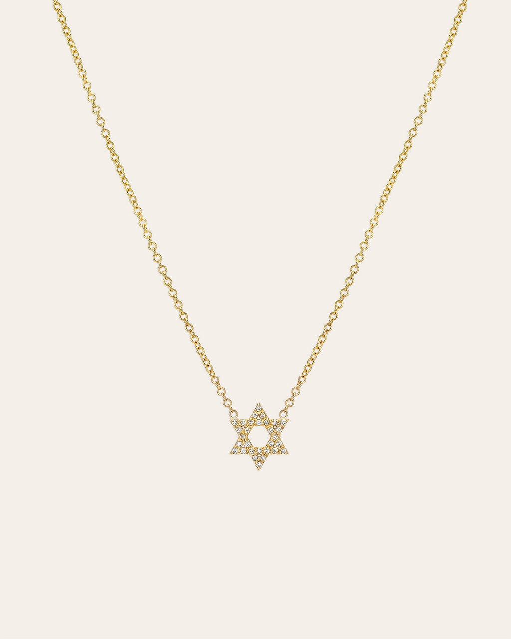 Diamond Open Star of David Necklace