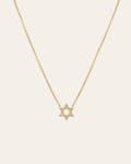 Diamond Open Star of David Necklace