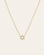 Diamond Open Star of David Necklace