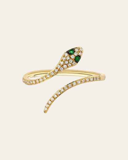 Pavé Diamond Snake Ring