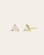 Diamond Trillion Stud Earrings