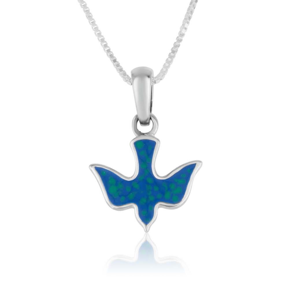 Blue Dove Pendant Necklace With Eilat Stone