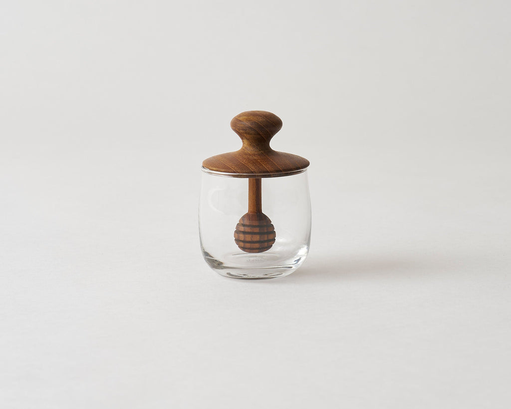 Handcrafted Wood Honey Jar & Honey