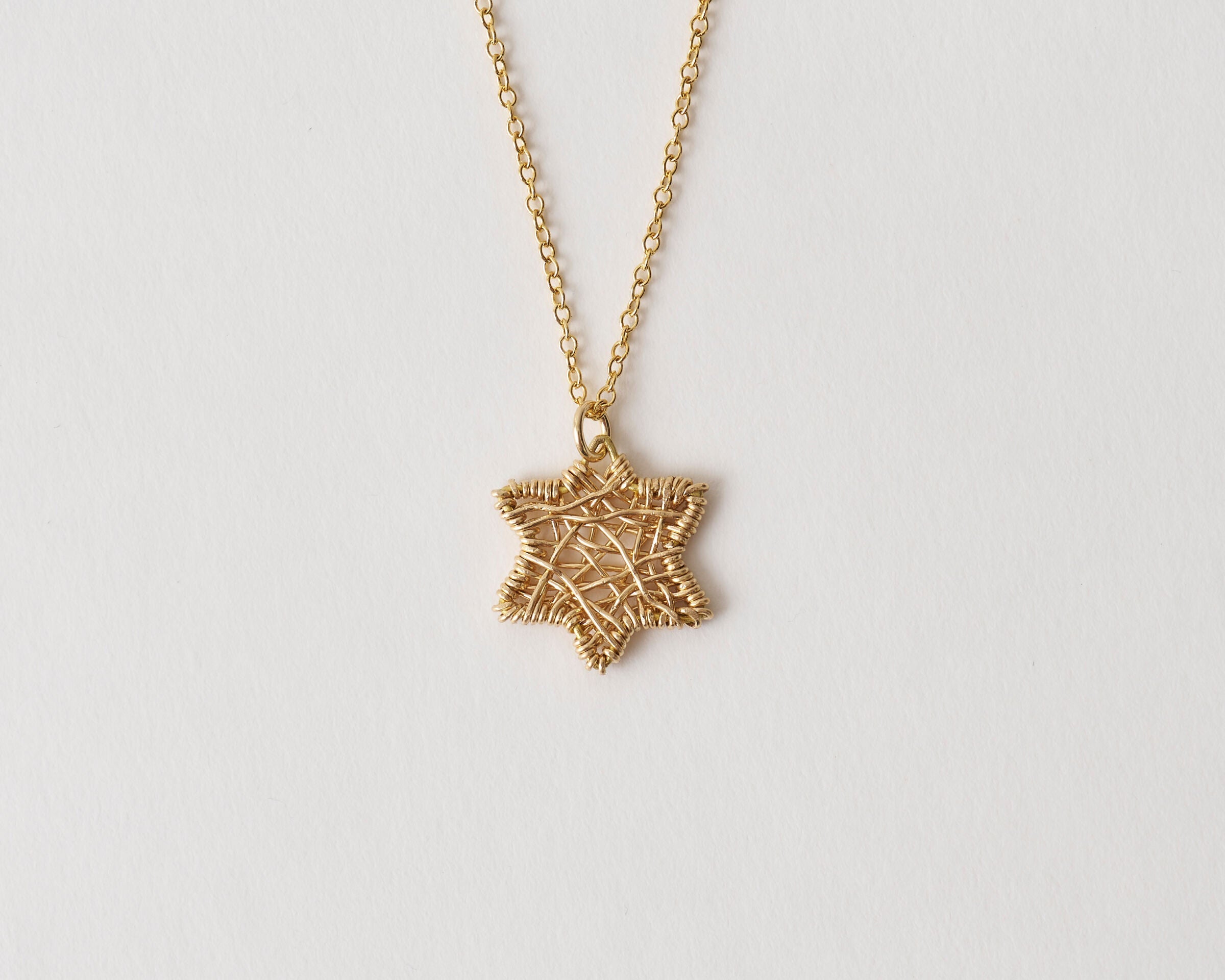Handwoven Star of David Necklace