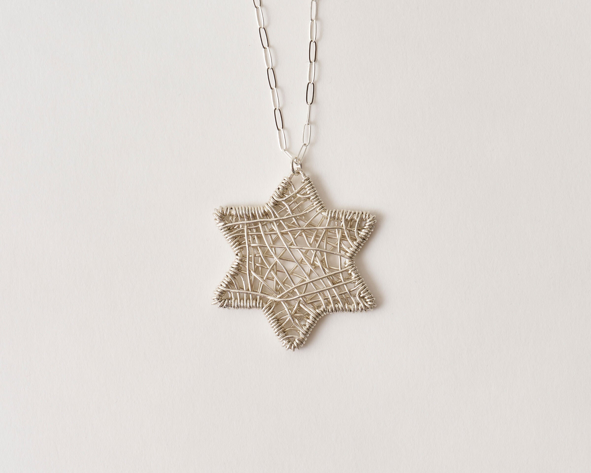 Handwoven Star of David Necklace