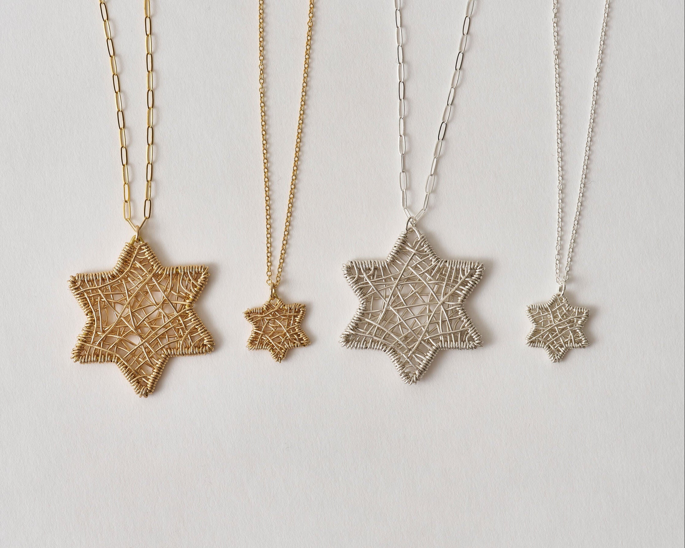 Handwoven Star of David Necklace