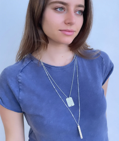 That "Define Who You Are Jew" Vertical Bar Necklace