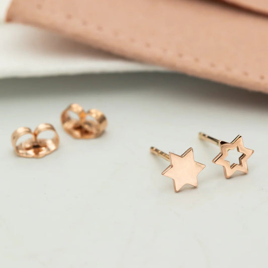 Tiny Star of David Stud Earrings