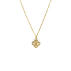 Pavé Outlined Ridged Clover Pendant Necklace