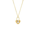 Heart Cutout Lock Shape Pendant Necklace