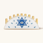 Soulful Celebration Evil Eye Star of David Ceramic Menorah