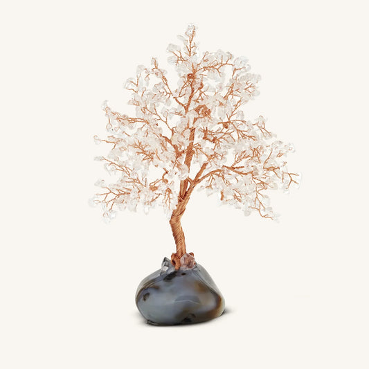Balancing Energy Medium White Crystal Tree of Life