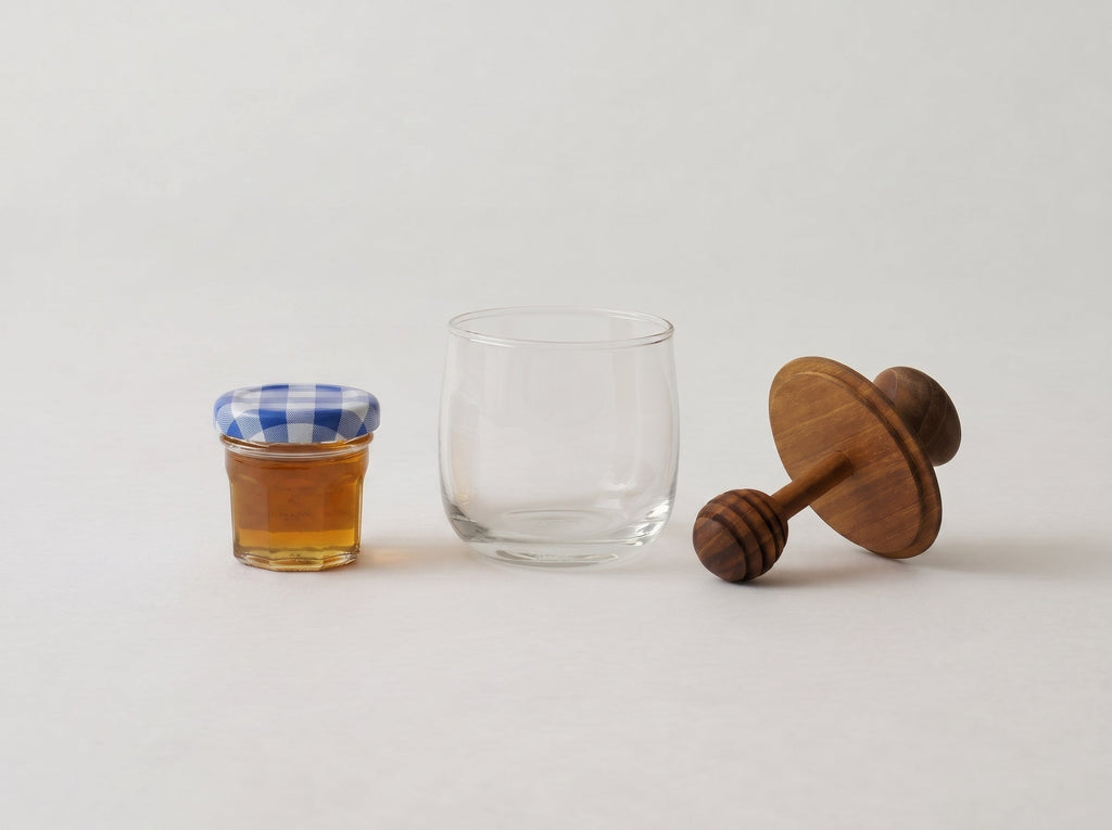 Handcrafted Wood Honey Jar & Honey