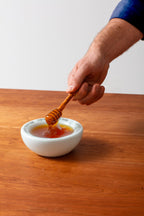Rosh Hashanah Honey Pot with Olive Wood Dipper