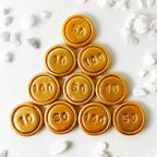 Marzipan Hanukkah Gold Gelt Tiles