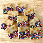 Rainbow Sprinkle Matzah Tiles