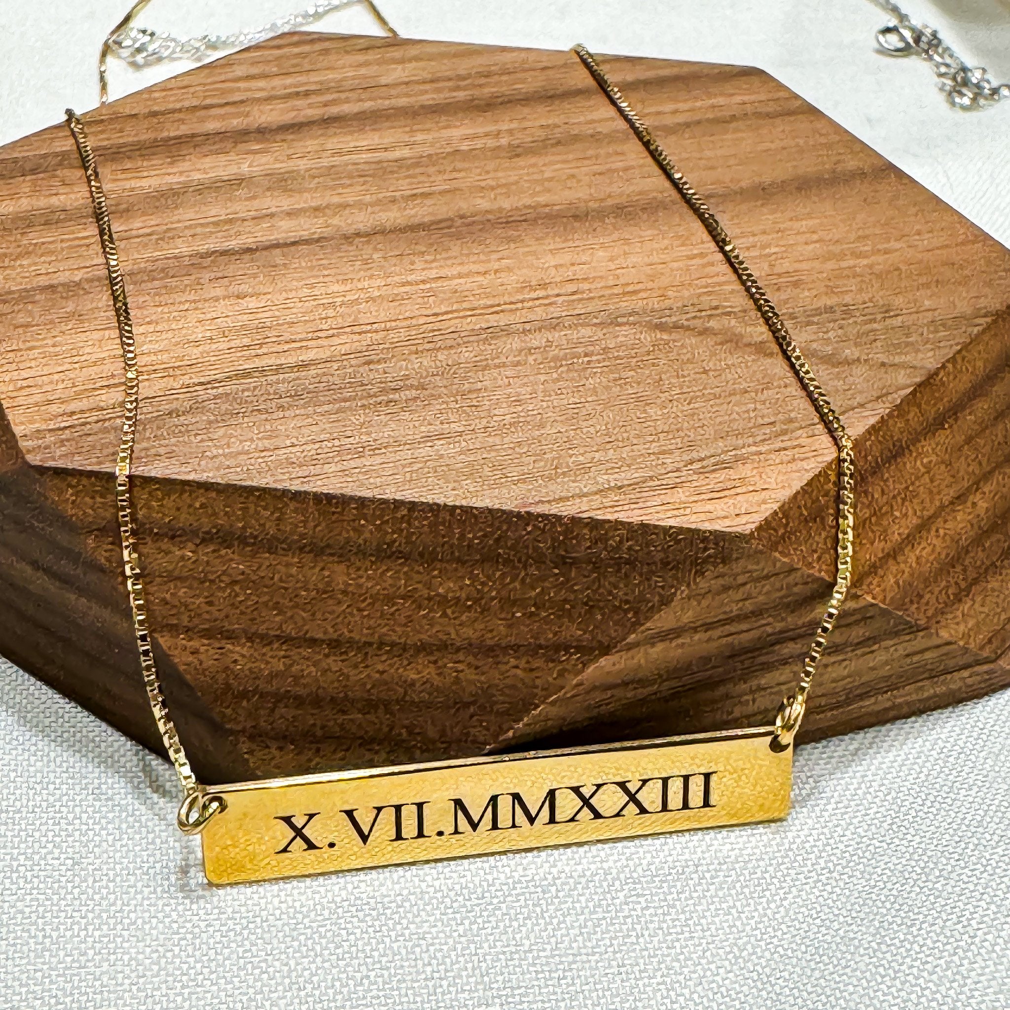 "We Will Dance Again" Engraved Bar Necklace