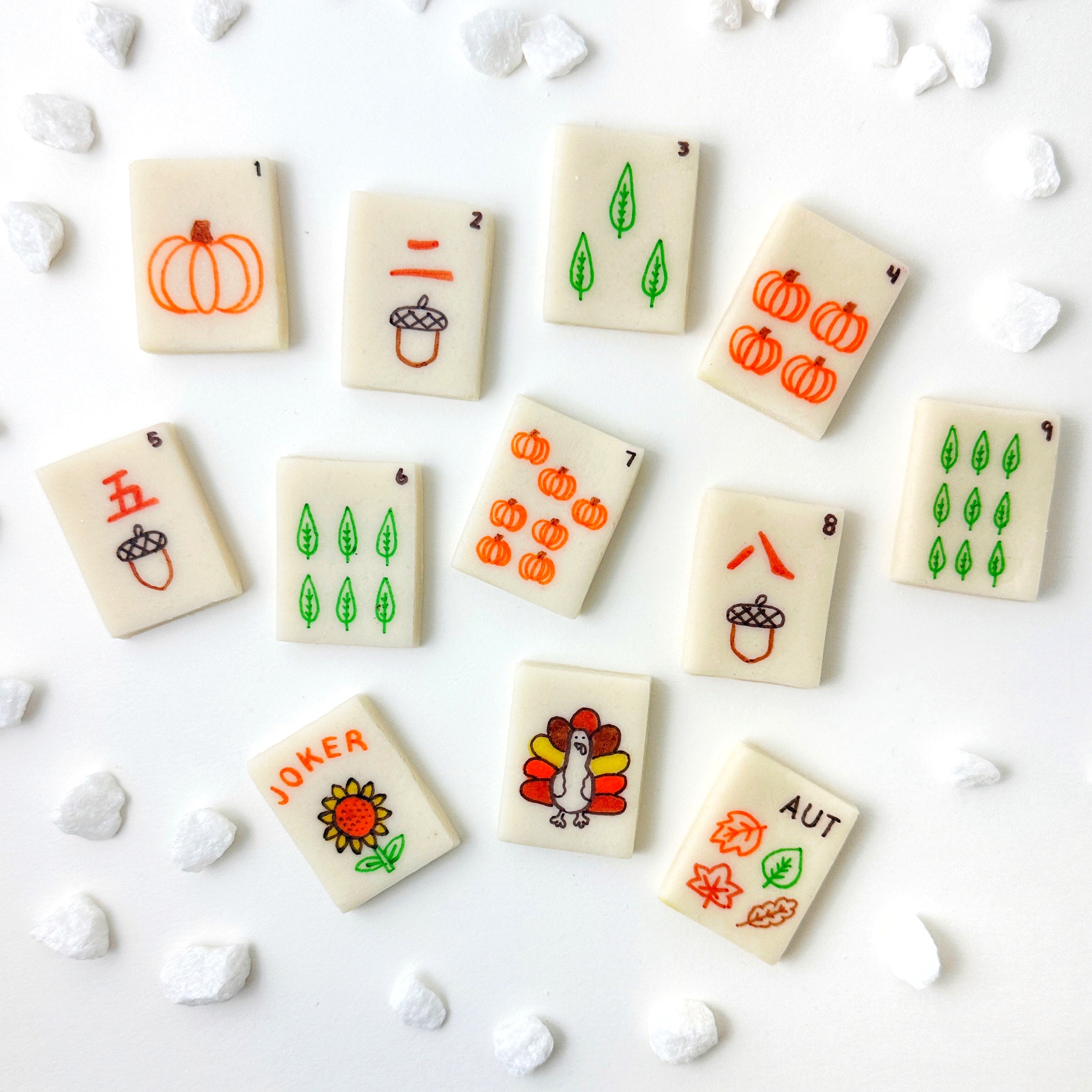Autumn Mahjong Tiles – Marzipan Game Treats