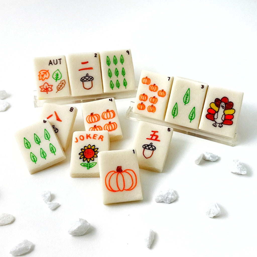 Autumn Mahjong Tiles – Marzipan Game Treats