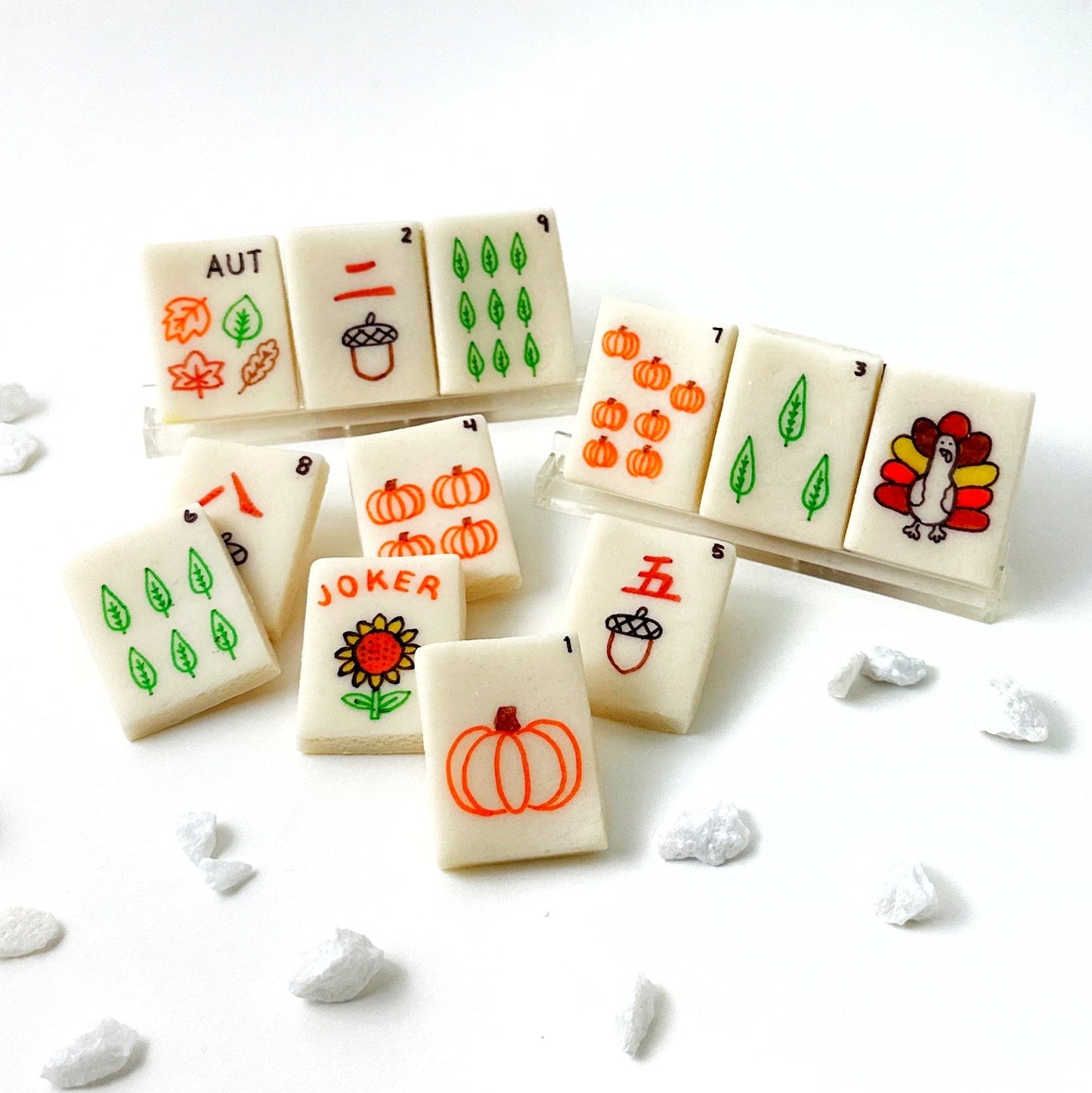Autumn Mahjong Tiles – Marzipan Game Treats