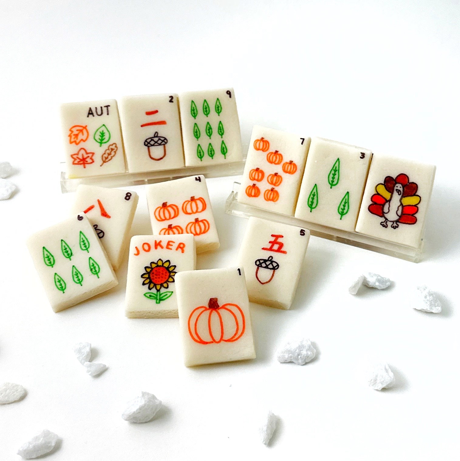 Autumn Mahjong Tiles – Marzipan Game Treats