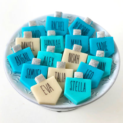 Personalized Marzipan Hanukkah Dreidels