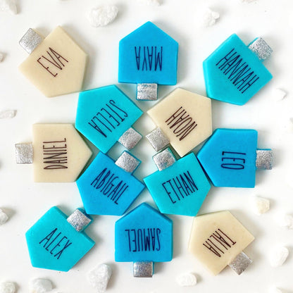 Personalized Marzipan Hanukkah Dreidels