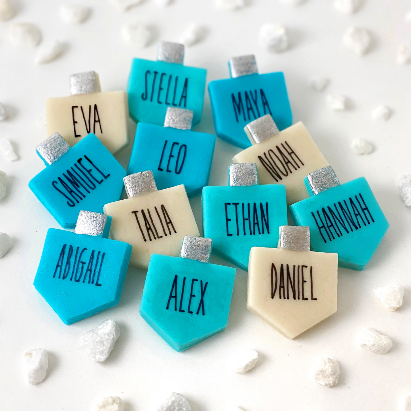 Personalized Marzipan Hanukkah Dreidels