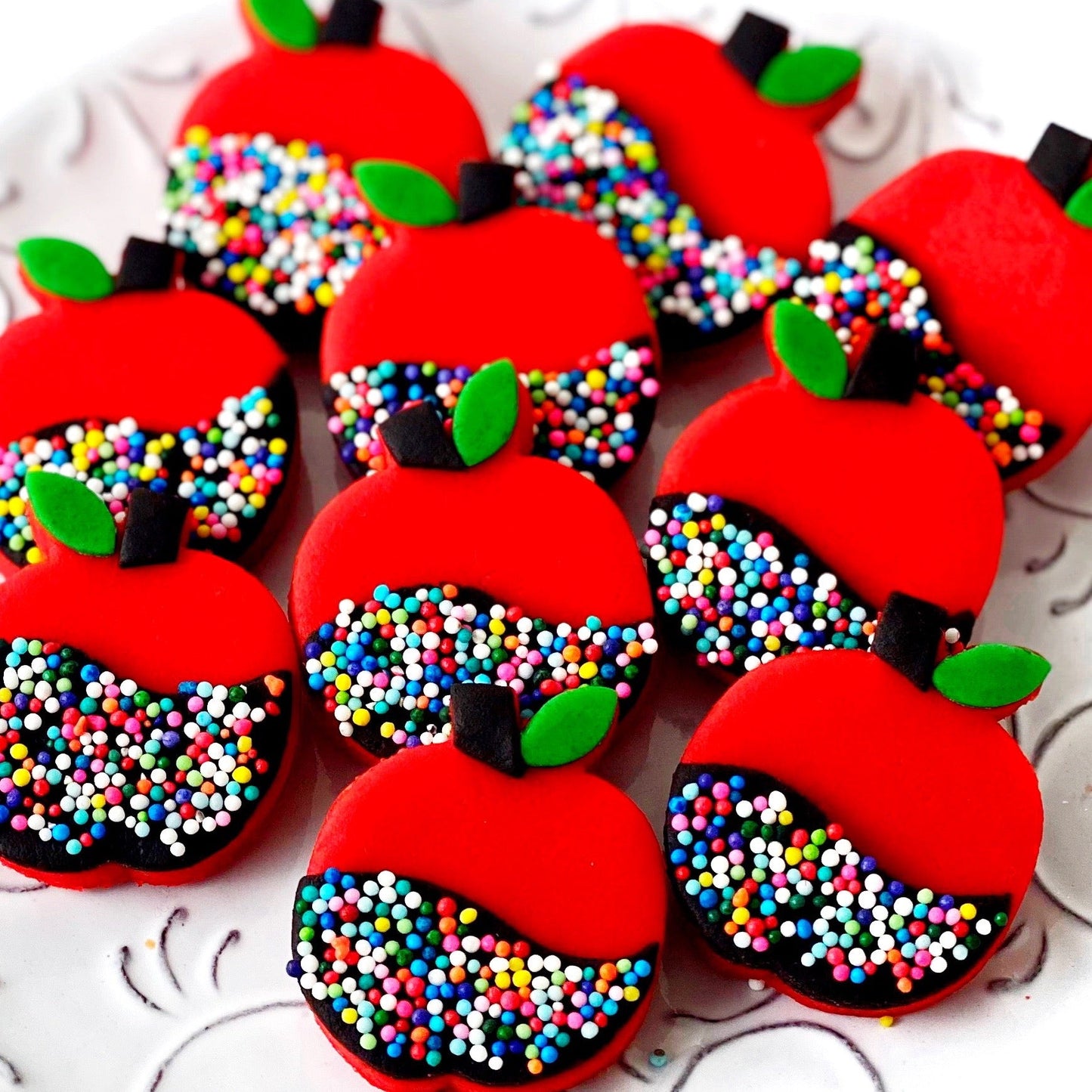 Rainbow Sprinkle Apples – Marzipan Holiday Treats