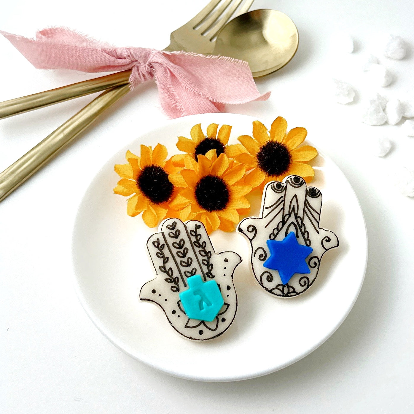 Marzipan Hamsa Hanukkah Place Cards