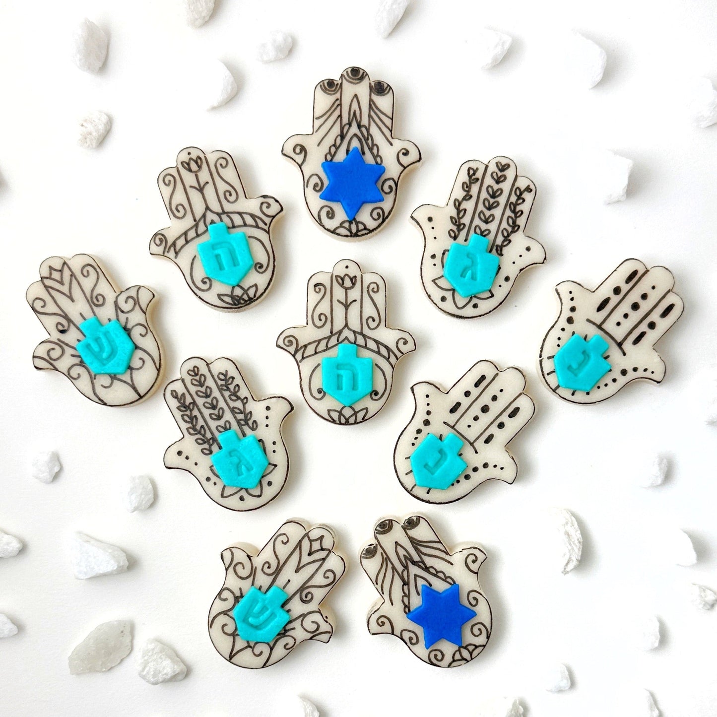 Marzipan Hamsa Hanukkah Place Cards