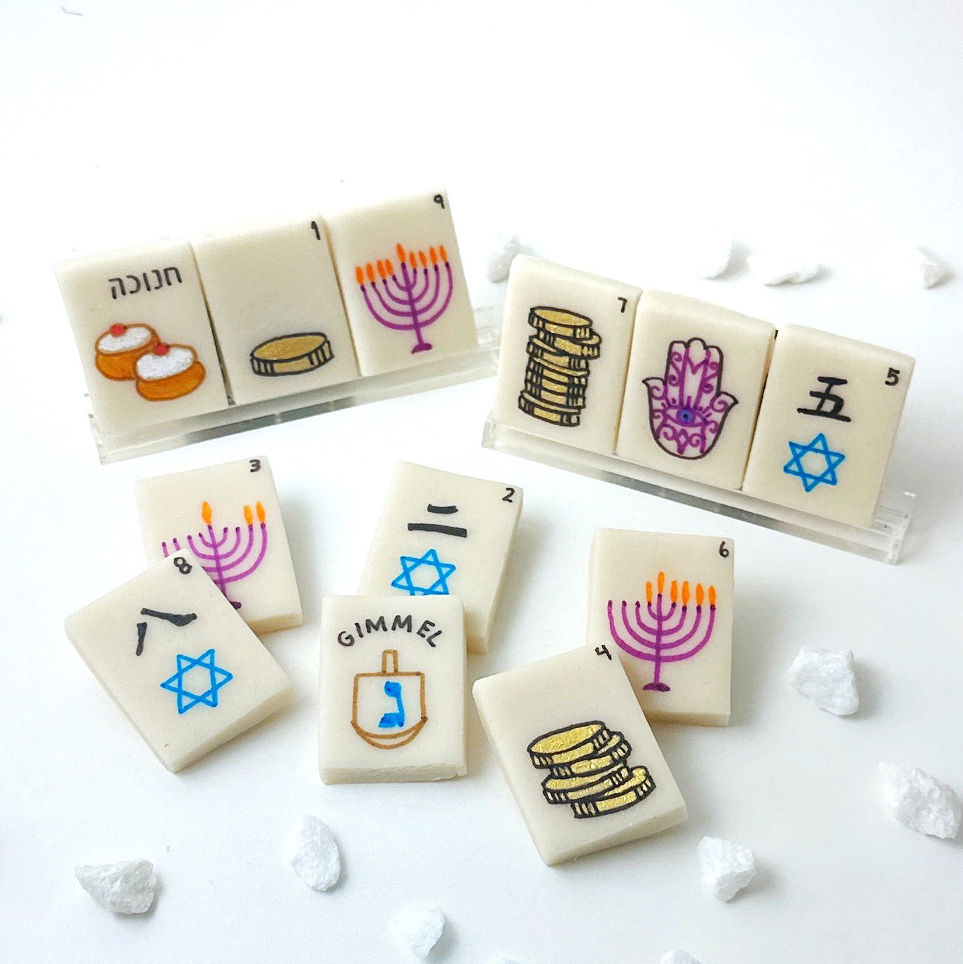 Marzipan Hanukkah Mahjong Tiles