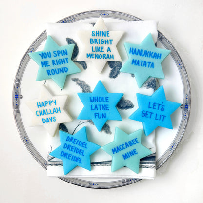 Marzipan Star of David Conversation Tiles