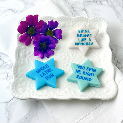Marzipan Star of David Conversation Tiles