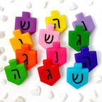 Colorful Marzipan Hanukkah Dreidel Tiles